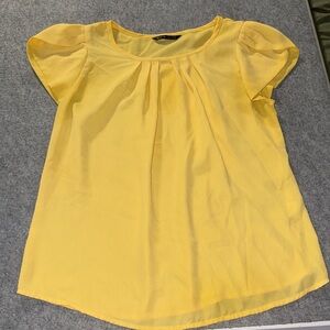 SHEIN Sunny Yellow Pleated Blouse